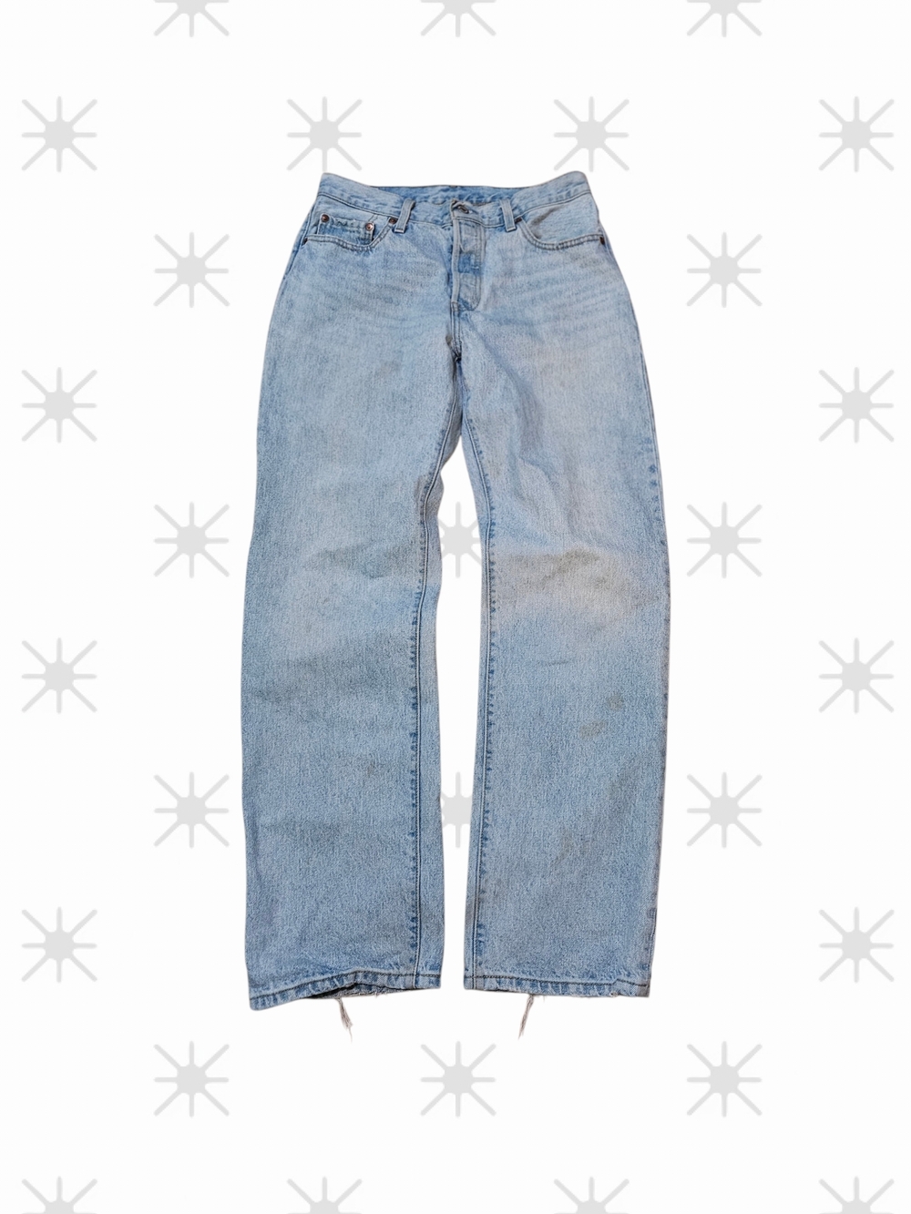 ​Levi's Premium Jeans Mens Size 28x32 Light Wash Blue Denim Button Fly Straight